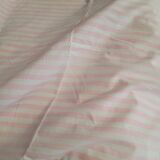 Antique sheet, piece of fabric, 260x170cm, pink and white stripes