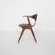 Chaise en teck et vinyle « cowhorn » par AWA, Pays-Bas années 1950