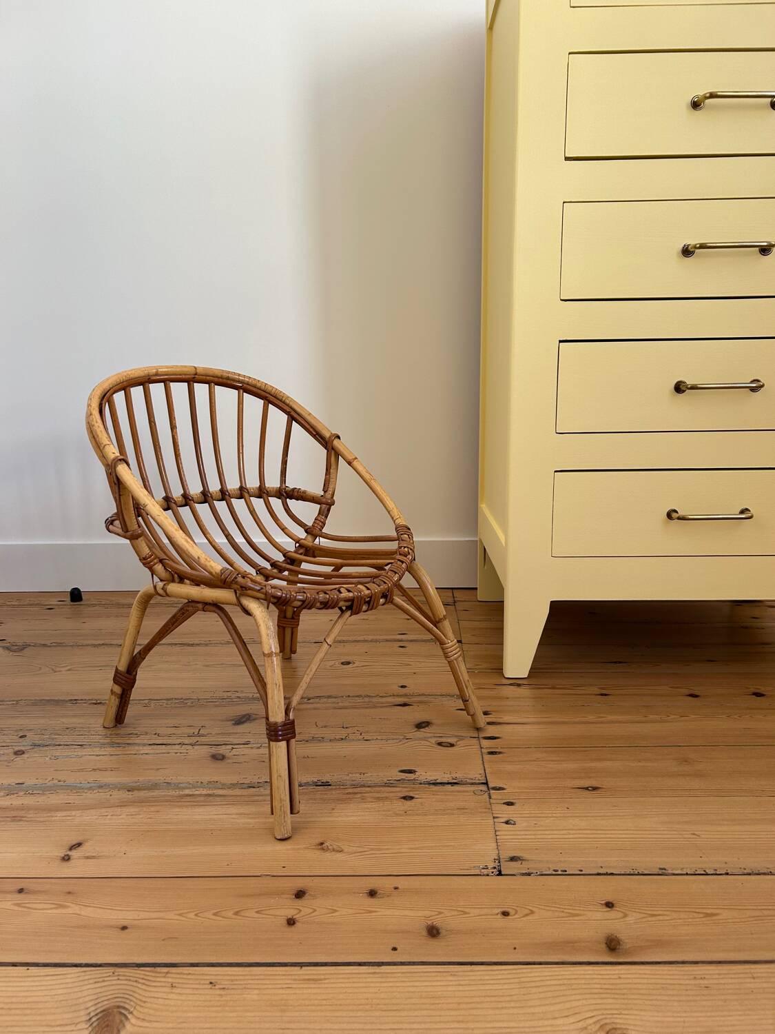 Vintage rattan armchair for children