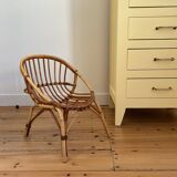 Fauteuil en rotin vintage pour enfants