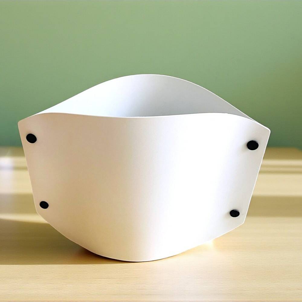 White acrylic table lamp Vela by Samuel Parker