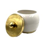 Hollywood regency white ceramic bucket, Italy, ca. 1970