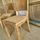 Set of 4 vintage chairs in light wood and cane – refurbished