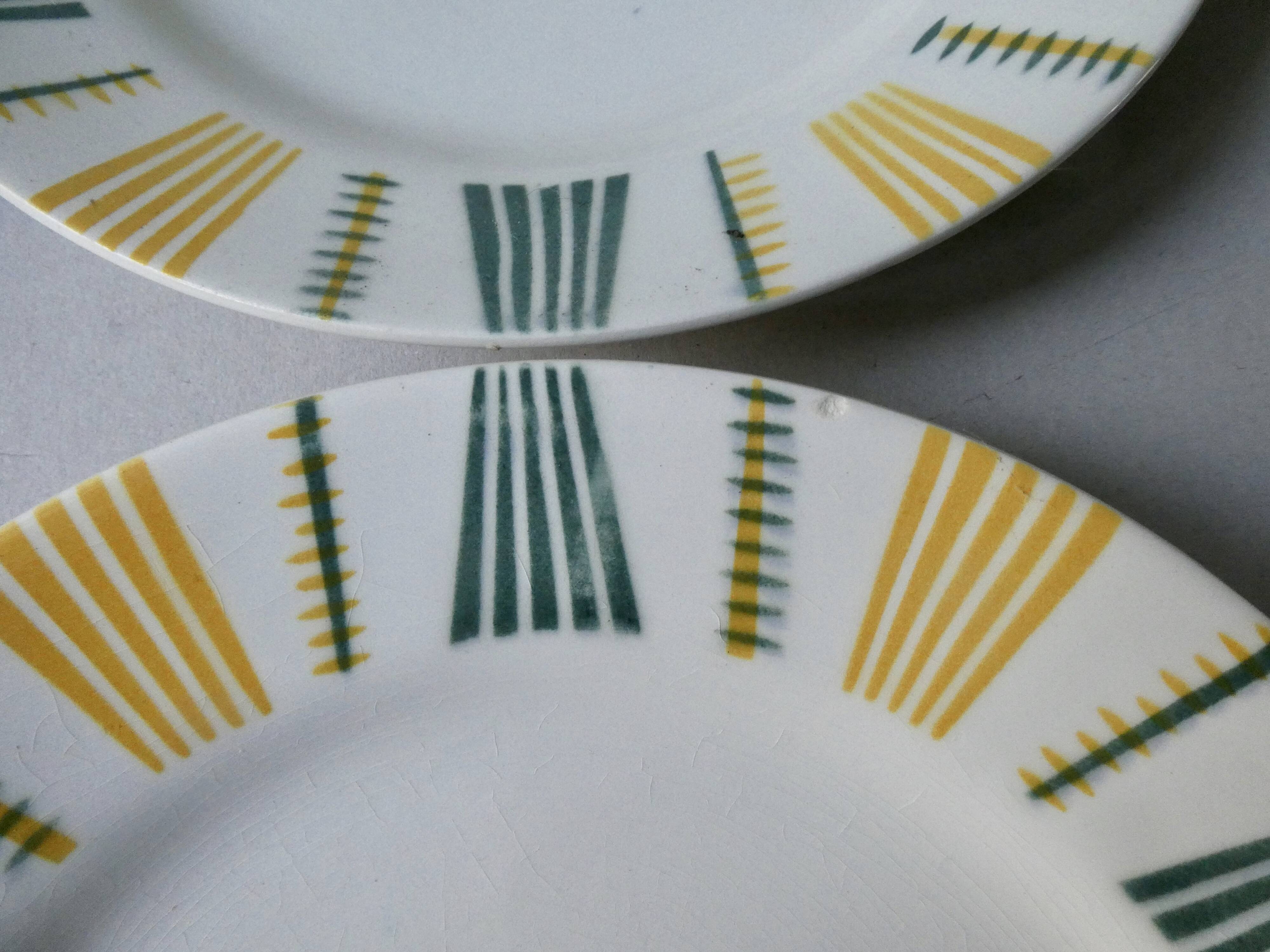 6 plates in Earthenware Digoin Sarreguemines, model Brigitte