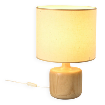Lampe de table en orme massif, France, vers 1970