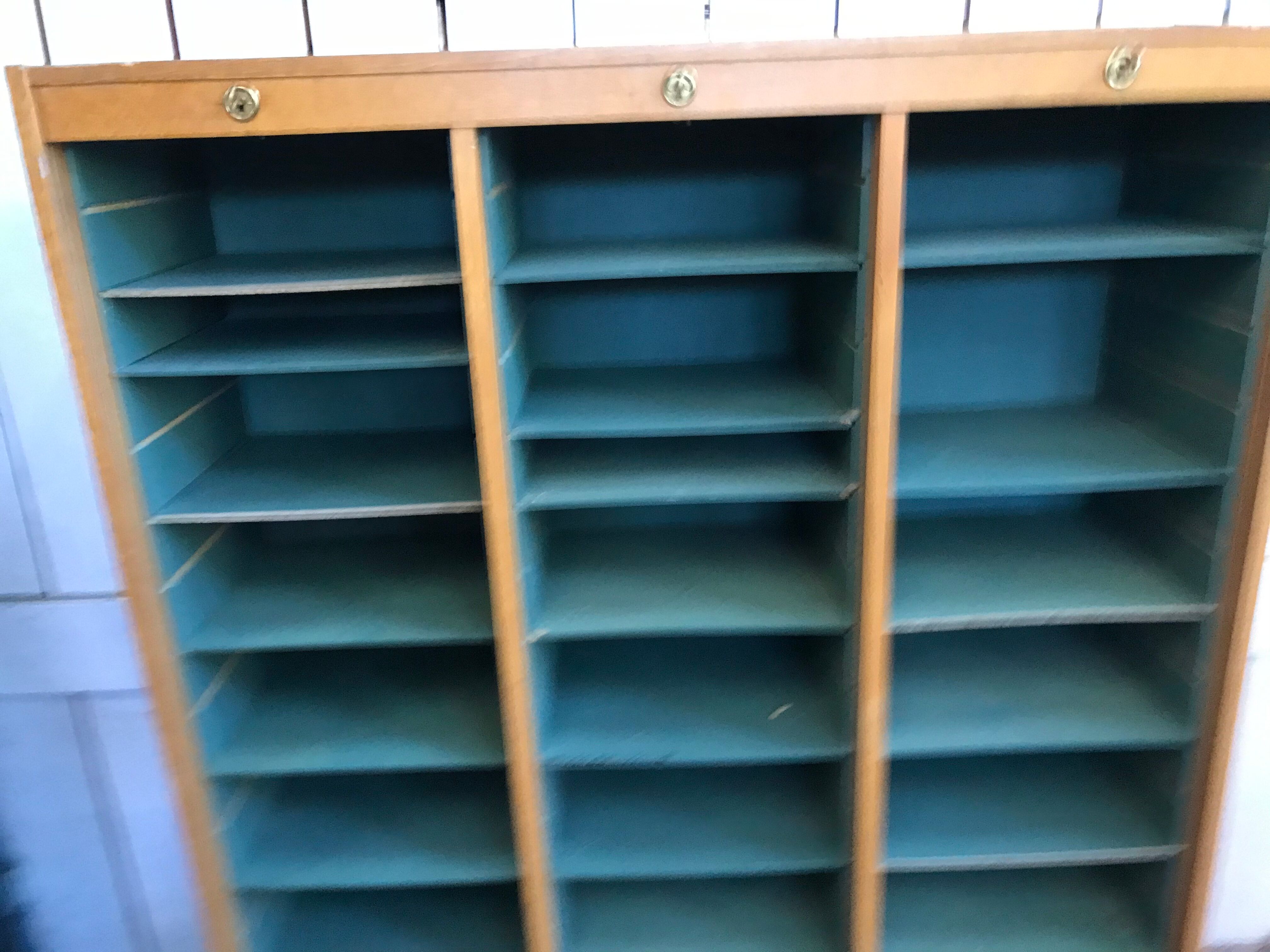 Triple oak notary filing cabinet