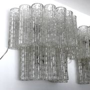 Mid-century Italian Clear Murano glass sconces. Set of two