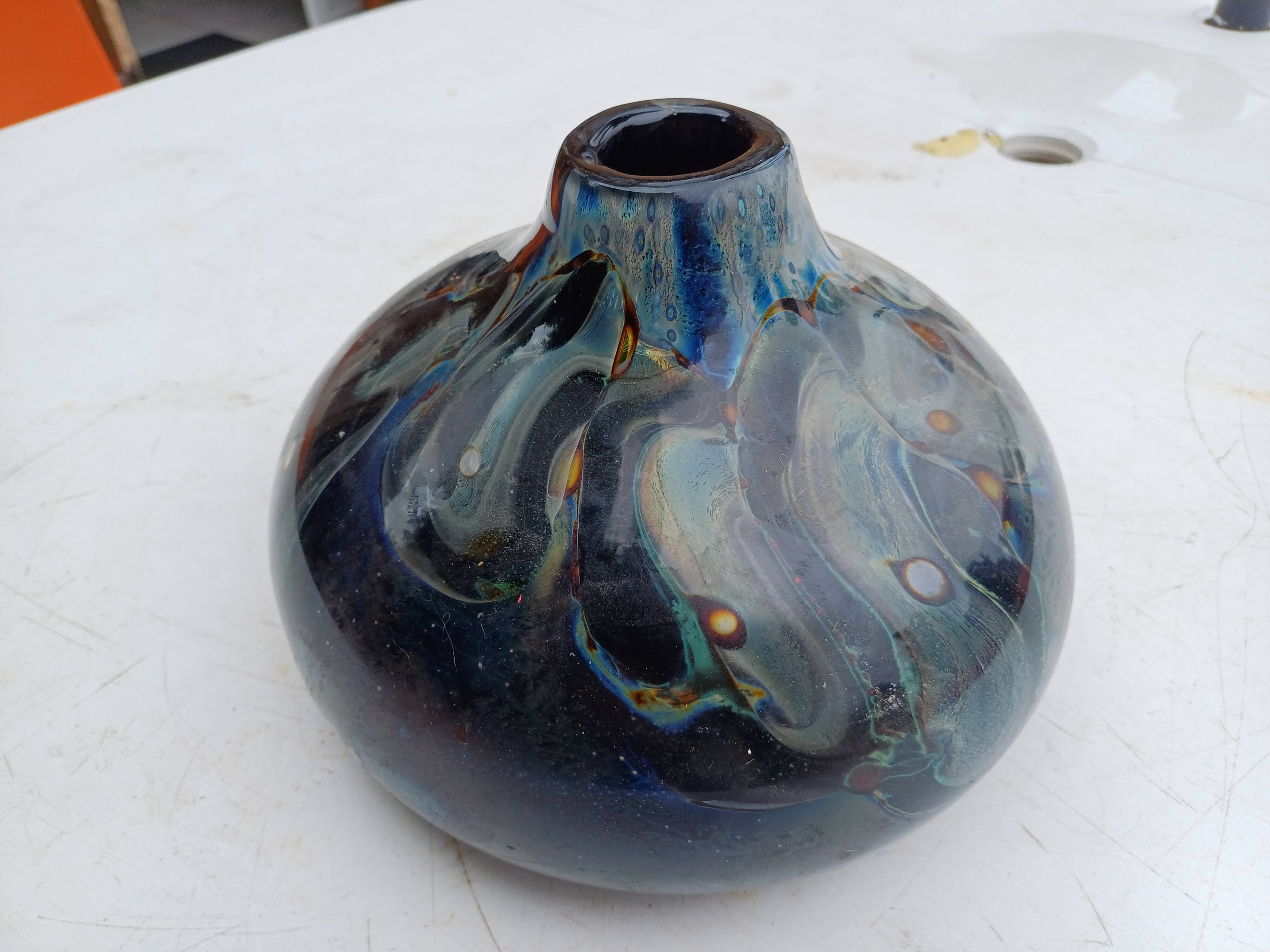 Glass Paste Vase by Louis Leloup, Val St Lambert