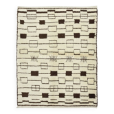 Tapis Tulu marocain contemporain, 100 % laine naturelle, options personnalisées disponibles.