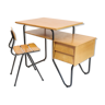 Wooden school desk and chair