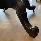 napoleon iii violin table mahogany top with drawers legs with castors