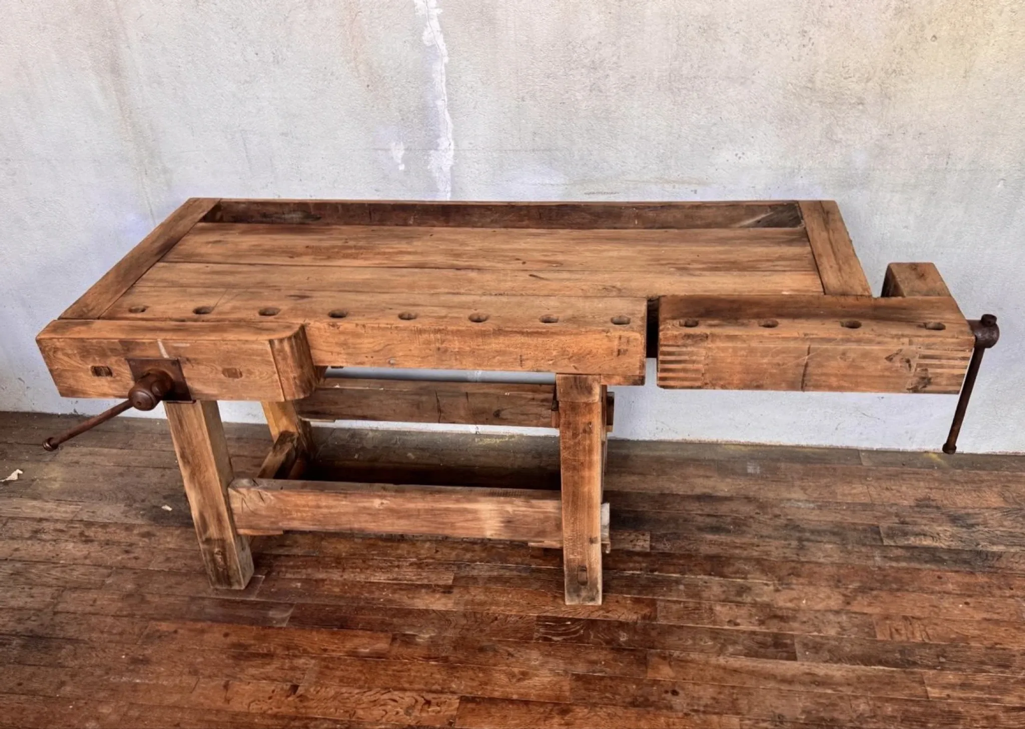 Old small carpenter's workbench from the 1920s.