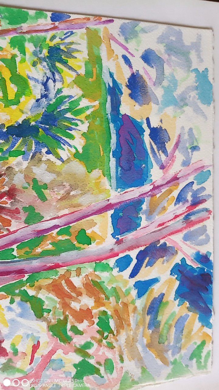 Pierre Lacroux (1909-1993) Gouache - 38,5 x 28,5cm - cap ferrat August 78