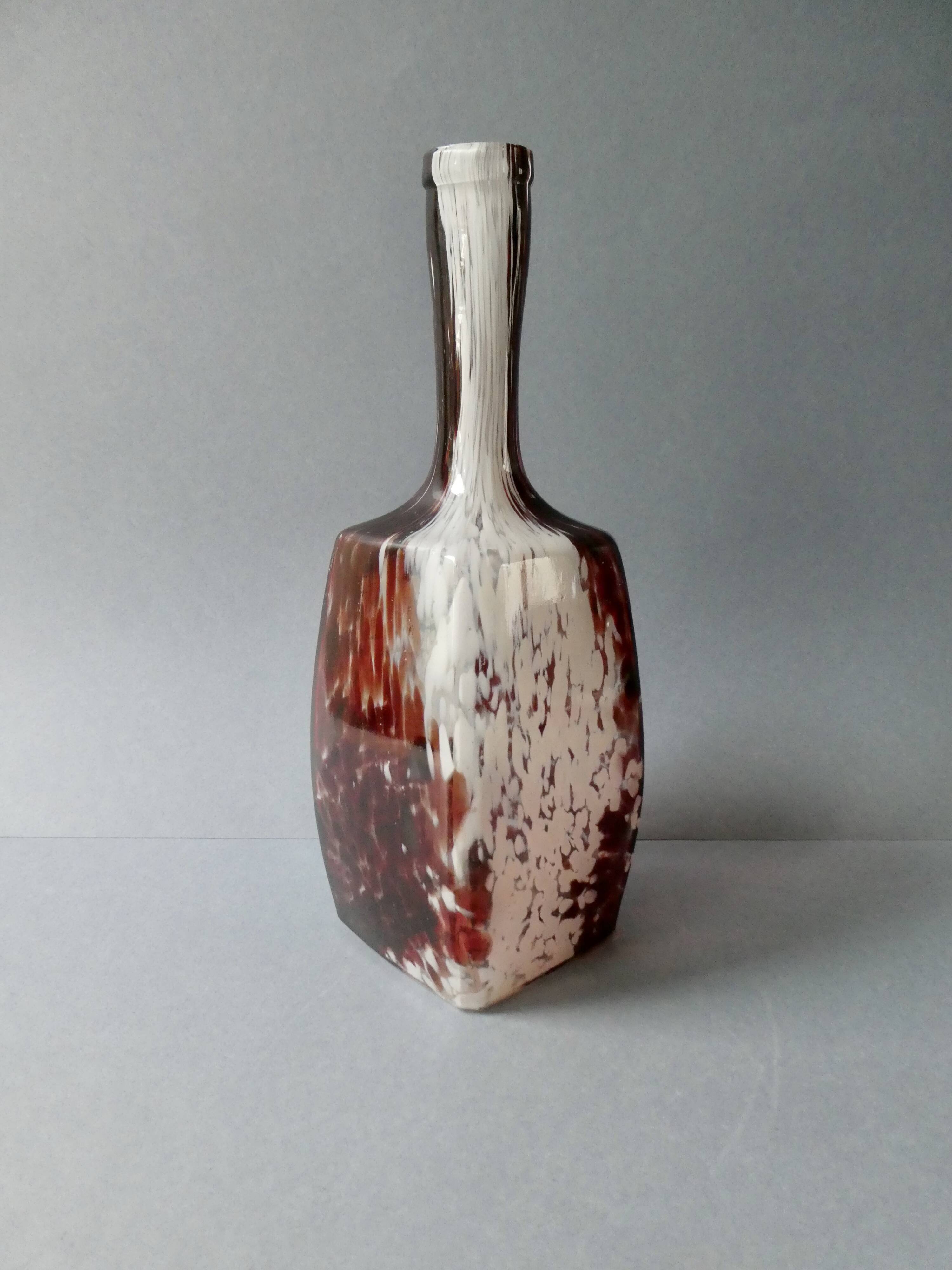 Blown glass bottle vase, Clichy glassworks