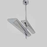 French Crown Halogen Pendant Chandelier from Maison Lucien Gau LG, 1980s