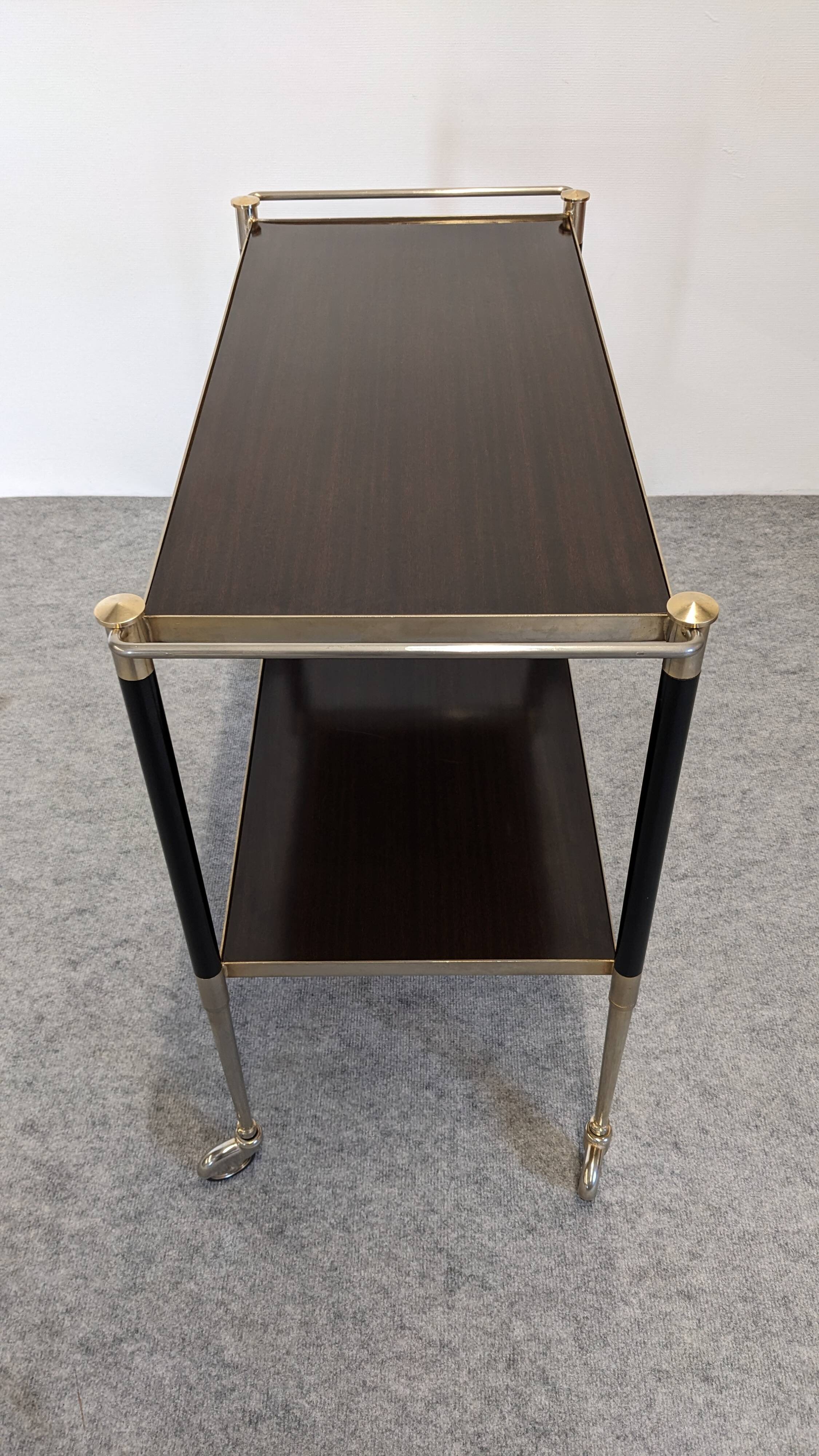 Table desserte moderniste à roulettes, Italie vers 1950
