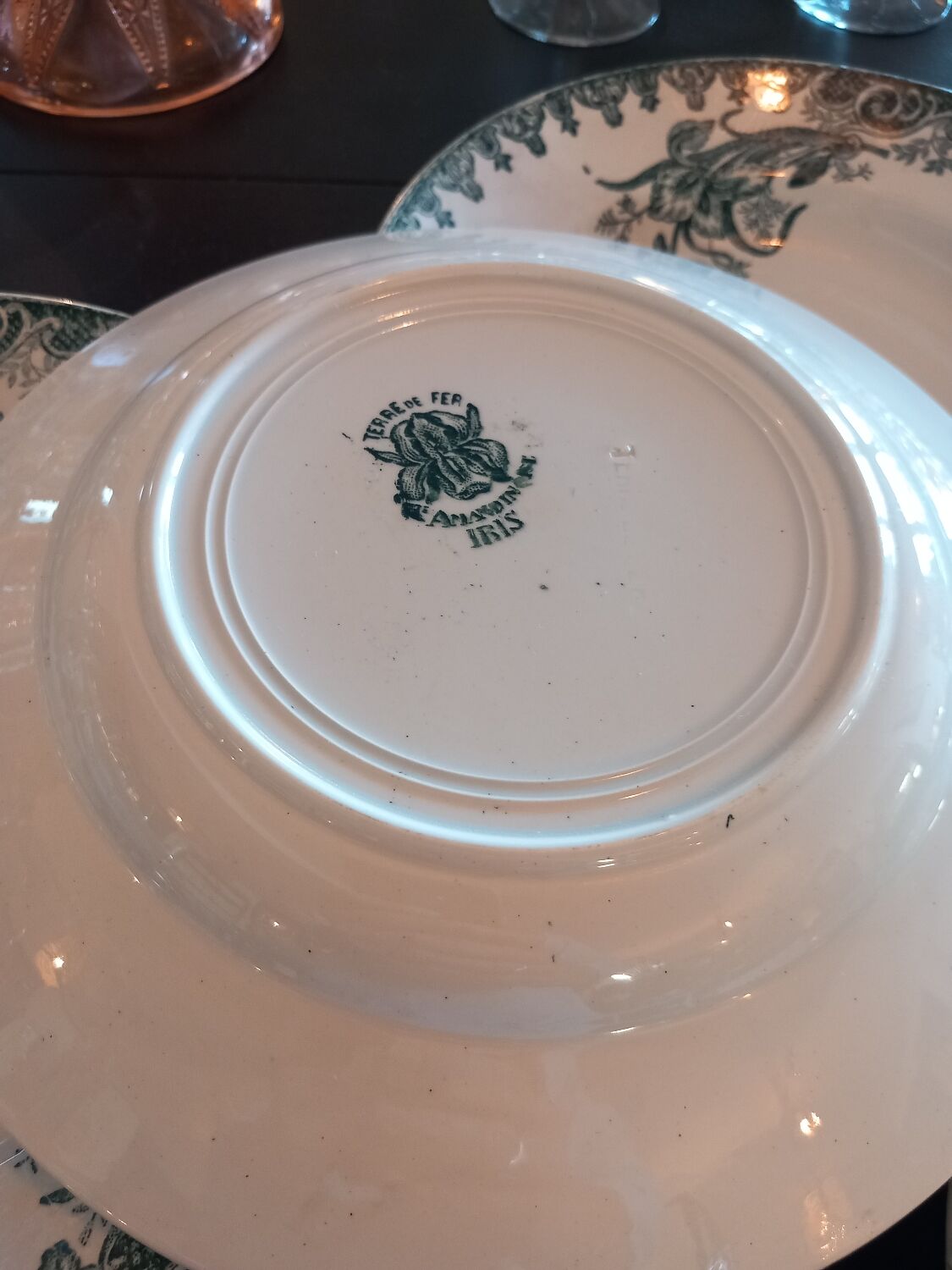 4 iron earth soup plates. Iris model.
