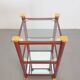 Table d'appoint Régence en laiton et verre miroir, années 1970