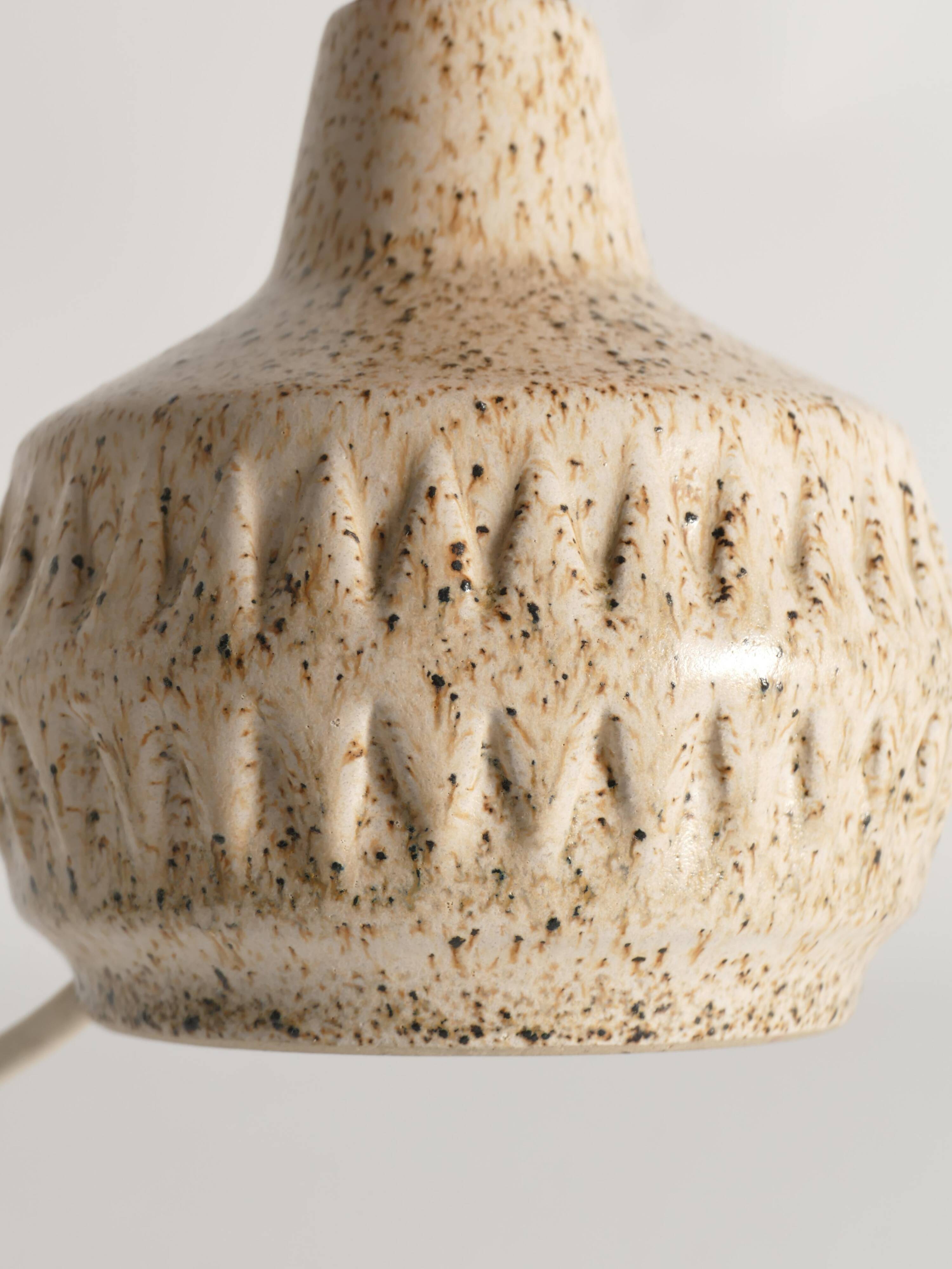 Mid-Century Modern Brown Speckled Stoneware Table Lamp by EGO, Sweden 1960s