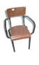 Chaise tubulaire bois et métal