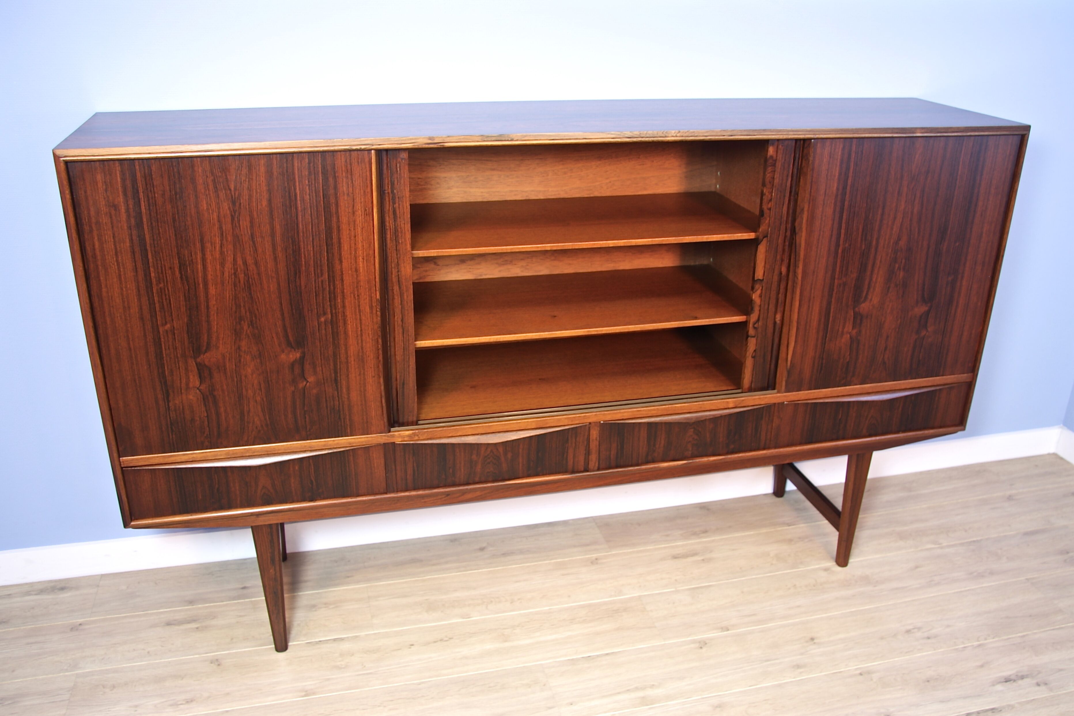 Danish higboard in rosewood by E.W. Bach for Sejling Skabe, 1960s