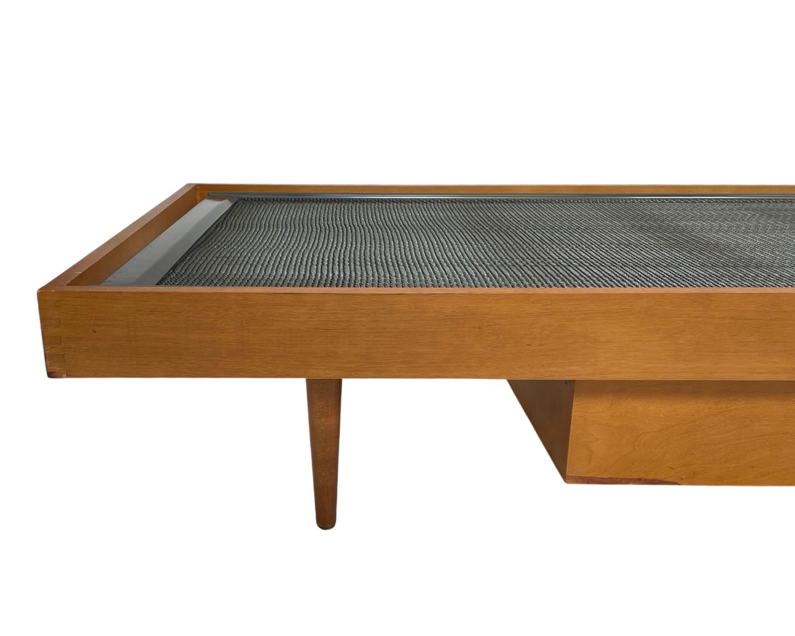 Vintage daybed 1960s minimalist design with drawer in wood