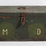 Coffre en bois vert ancien (vers 1910) # 4