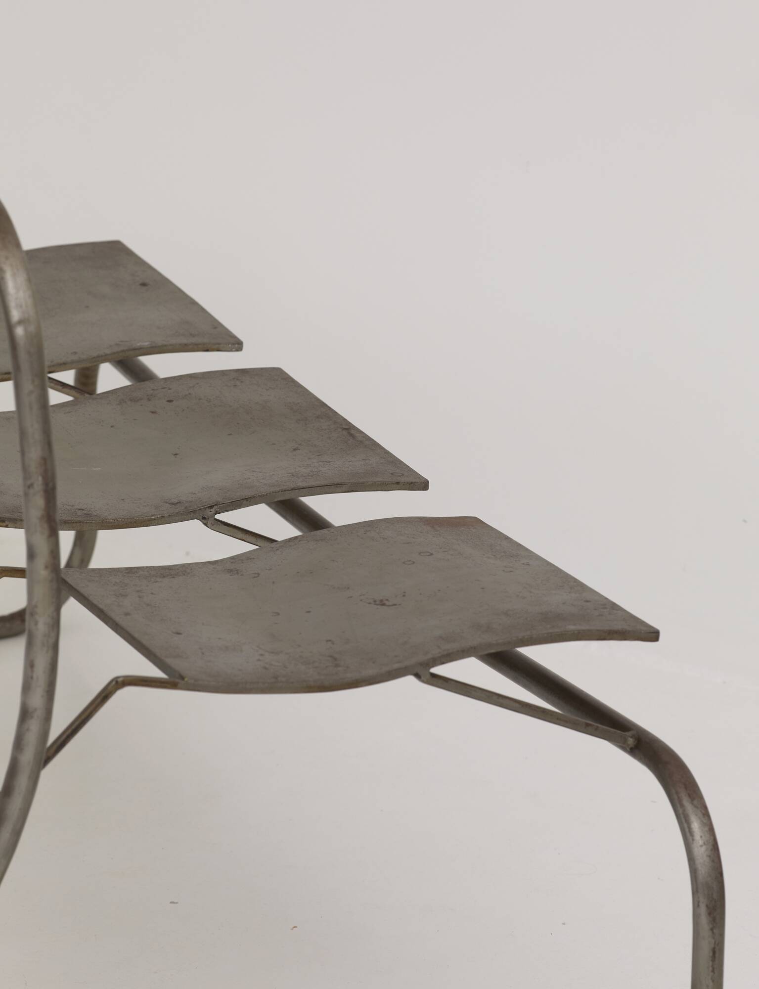 Sculptural metal bench / Artist's work dating from 2000