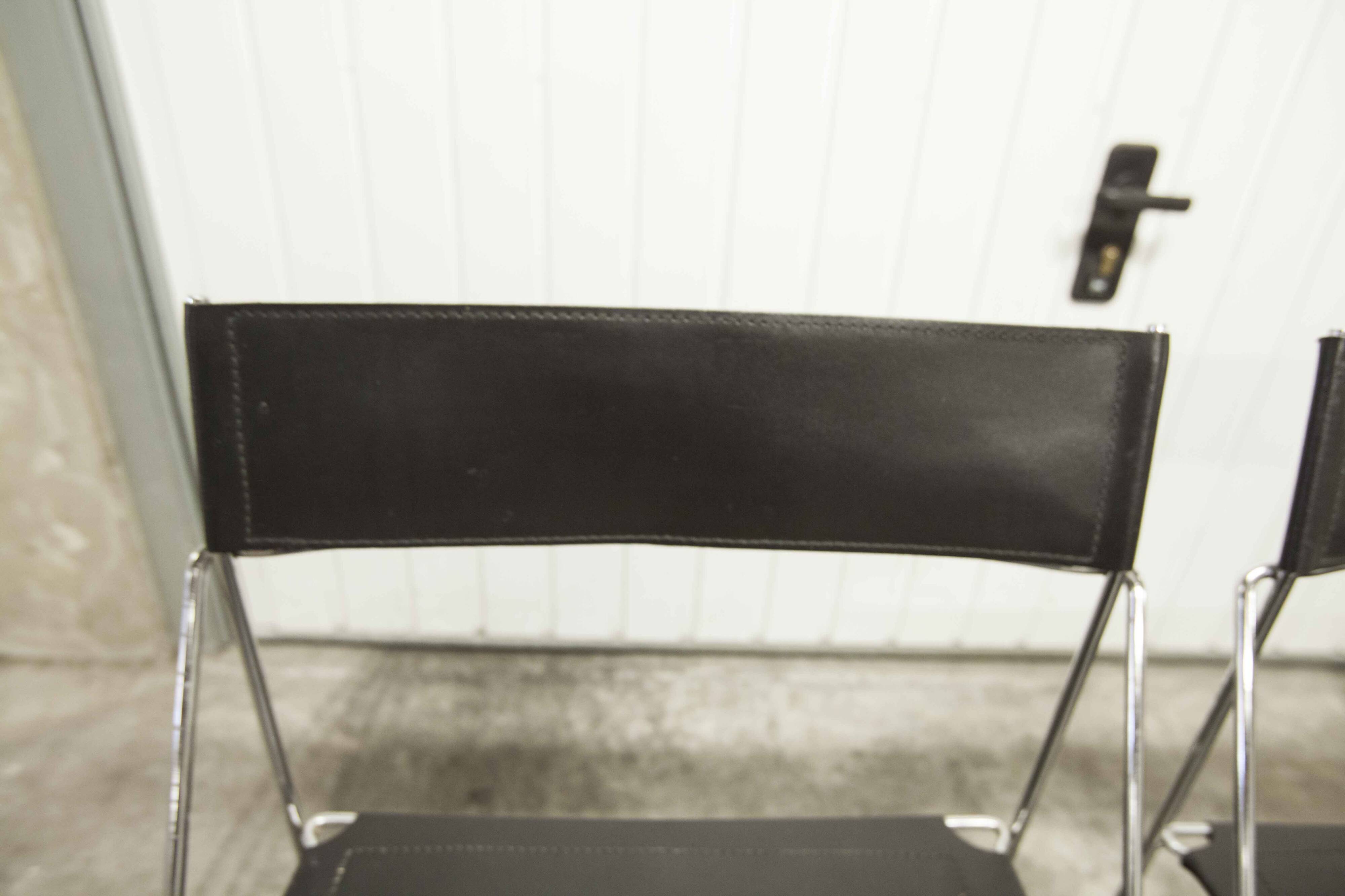 Set of 3 minimalist X line chairs by Niels Jorgen Haugesen for Hybodan