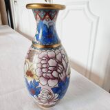 Petit Vase Cloisonné avec base en bois d'ébène