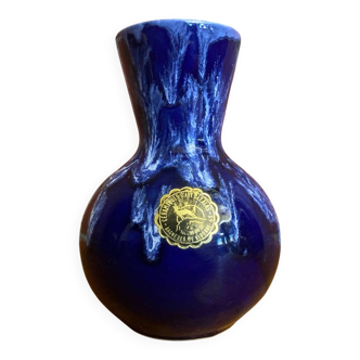 Vintage cazalas blue porcelain vase