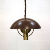 Fog and Morup Mid Century Modern Brass Pendant Lamp, Danish 1960s Brown XL