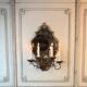 Gold metal wall mirror, in the style of Maison Baguès, Paris circa 1950.