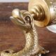 Wall-mounted candle holder, dolphin, bronze and gilded brass