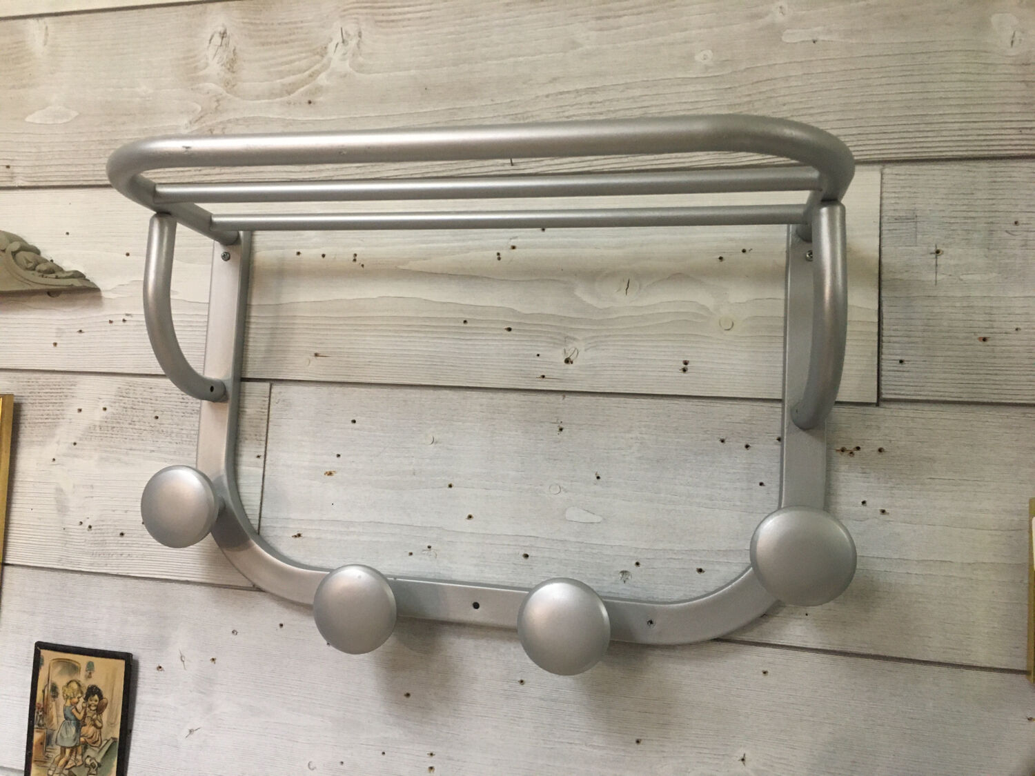 Gray coat rack