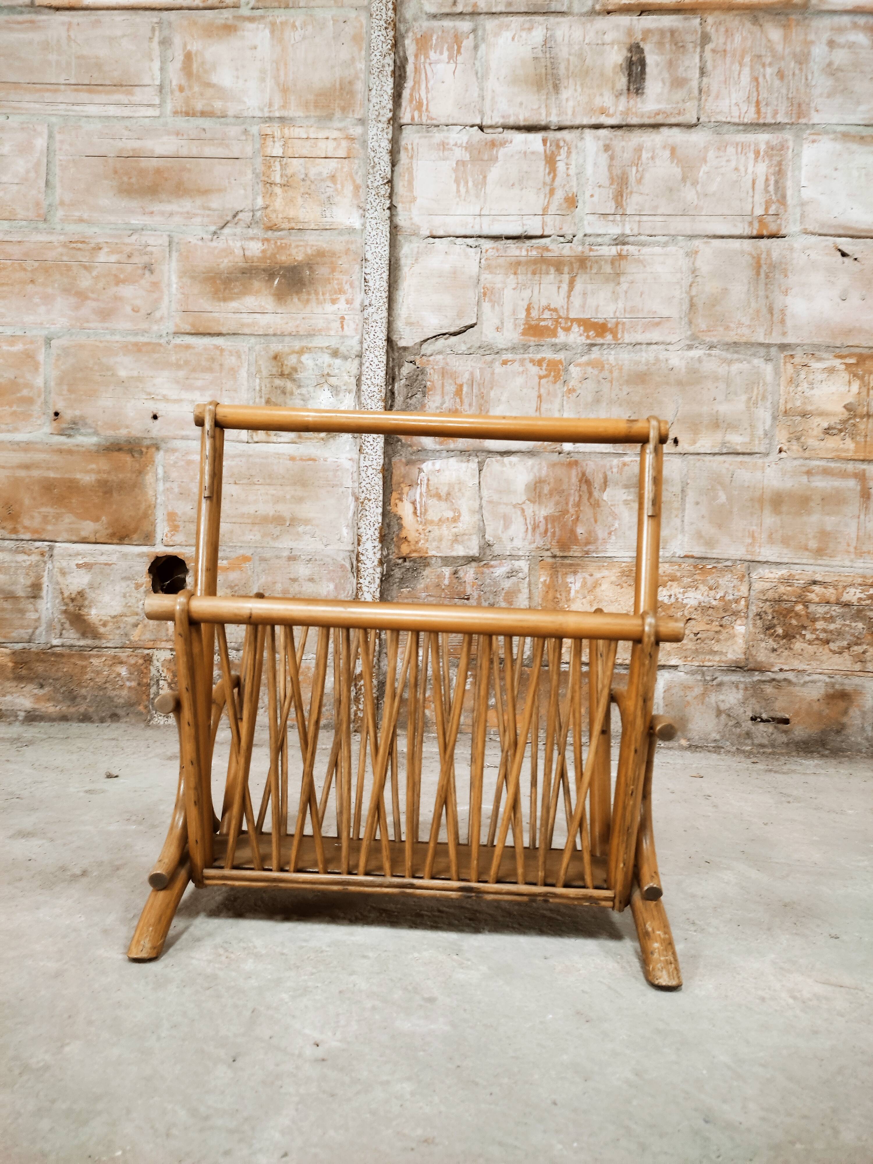 Bamboo magazine holder