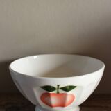 Large vintage apple ribbed footed bowl