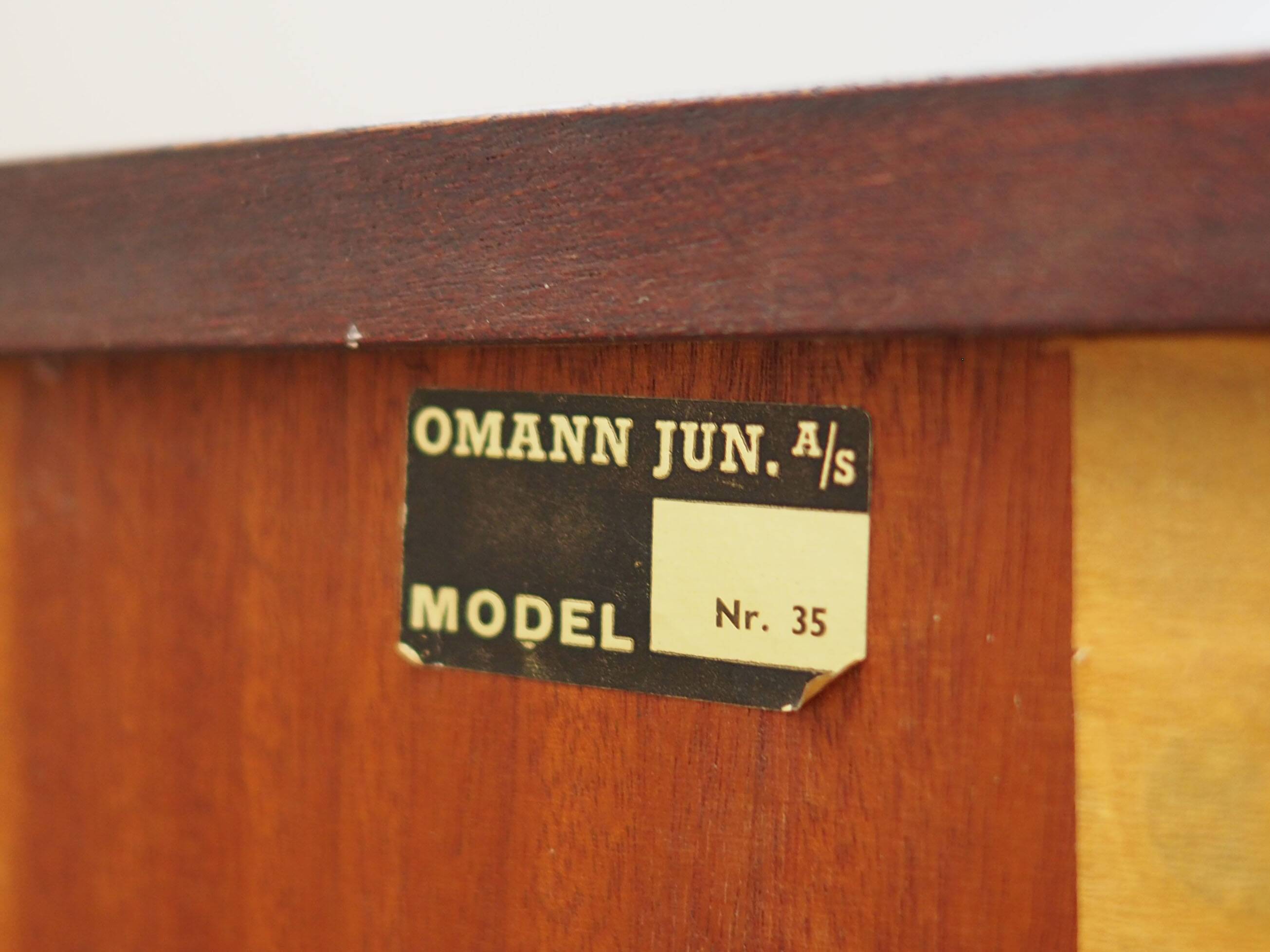 Mahogany bookcase, Danish design, 1970s, manufacturer: Omann Jun