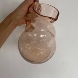 Pink glass carafe “Bibendum”