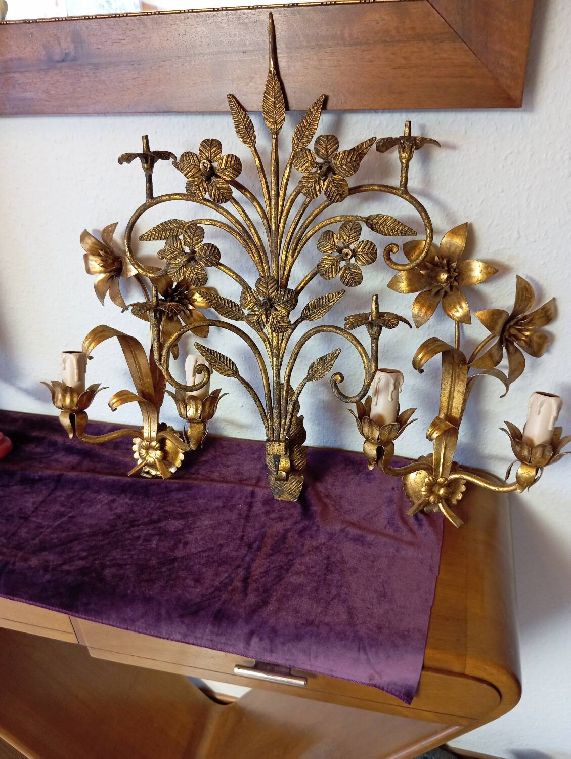 Gold Flower Metal Wall Sconces