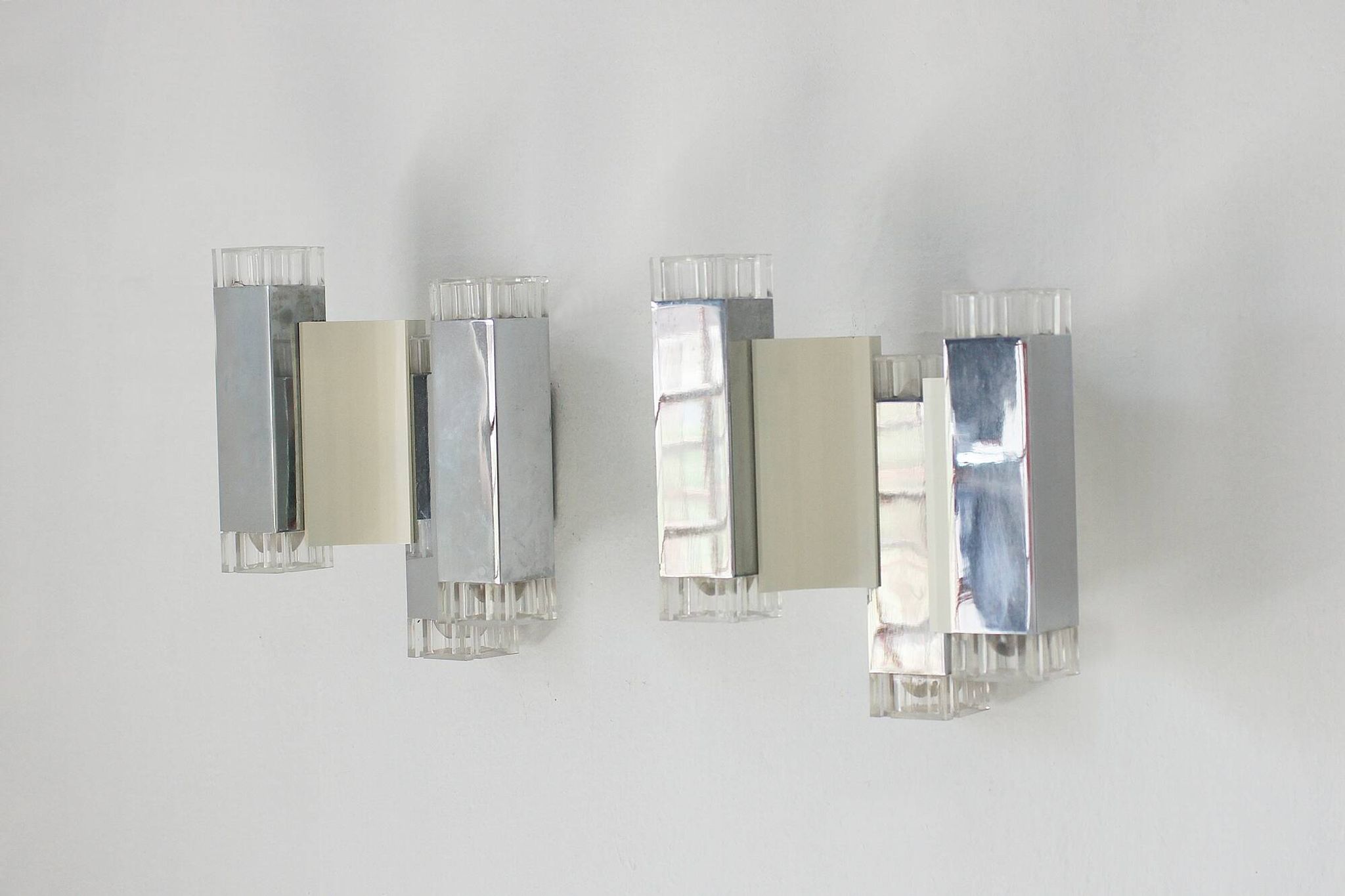 Cubic Wall Lamps by Gaetano Sciolari for Sciolari Illuminazione, Italy, 197