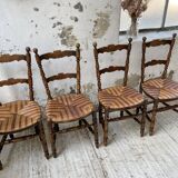 Set of rustic Provençal mulched chairs