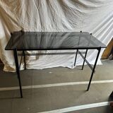 Metal and tinted glass desk