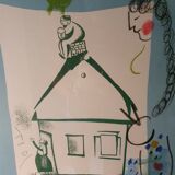 Affiche lithographiée de marc chagall