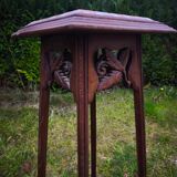 Wood and marble stool