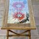 Rattan and ceramic coffee table leduc vallauris