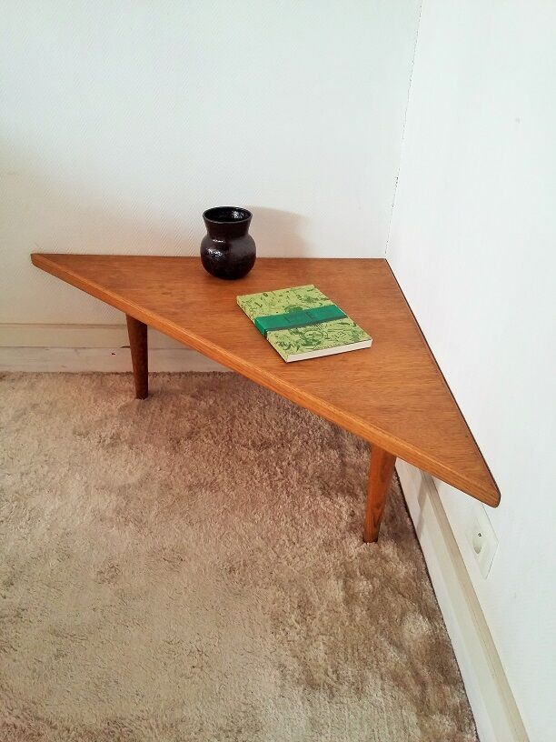 Oak tripod angle low table