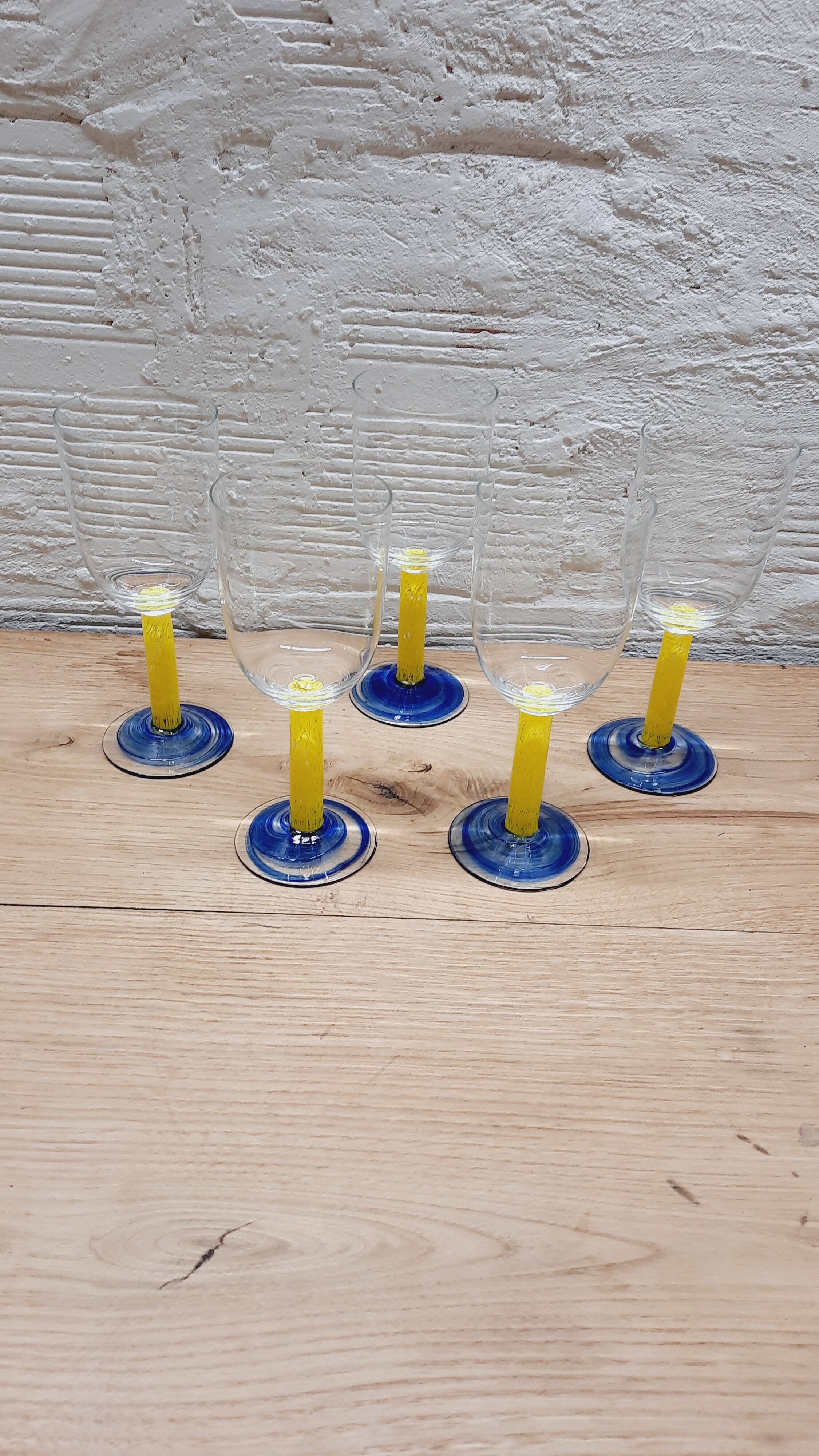 Set 5 water glasses 80s