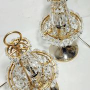 Paire de lampes de table en cristal. Espagne, années 1980.