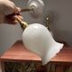 Pair of white opaline wall lights
